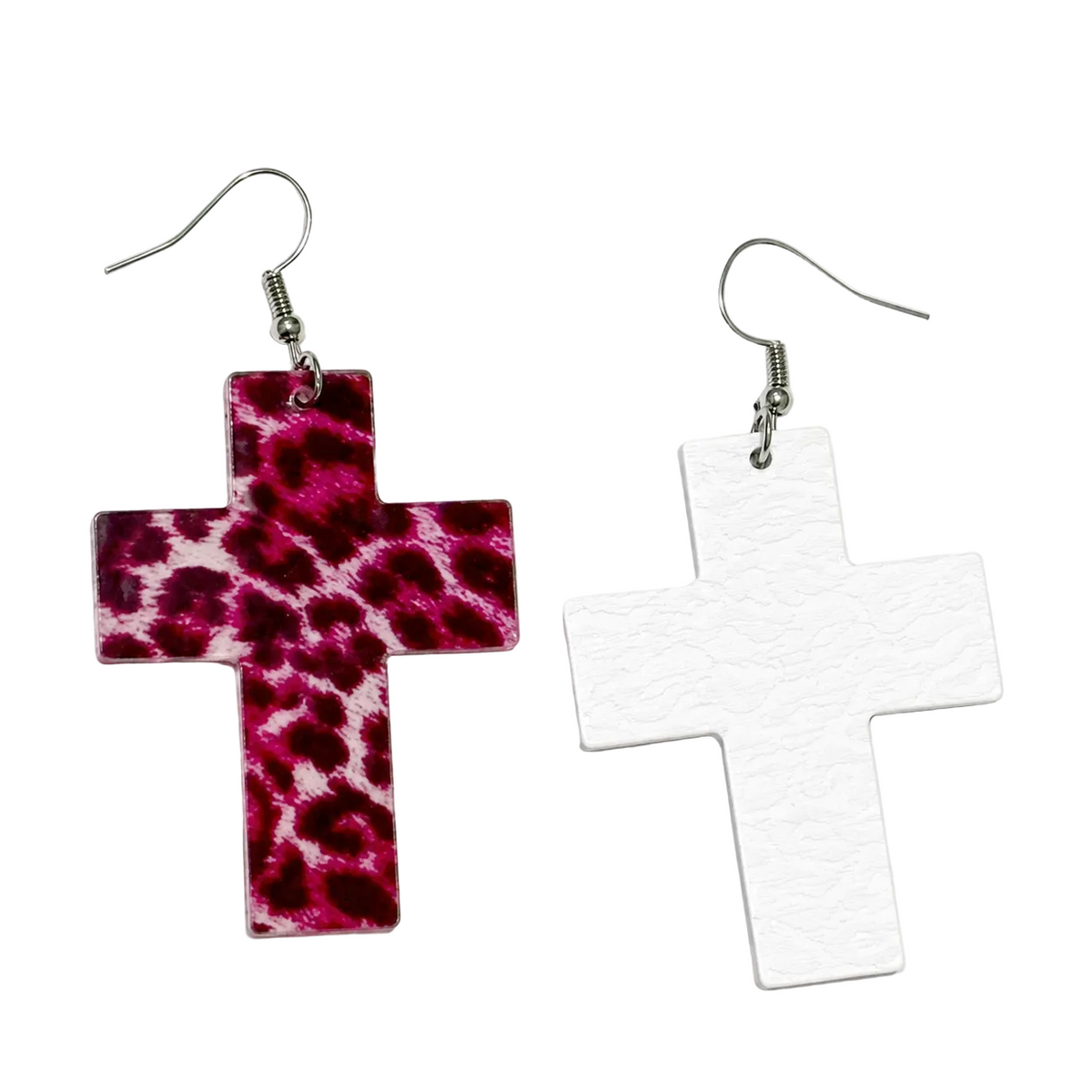 Pink Leopard Earrings