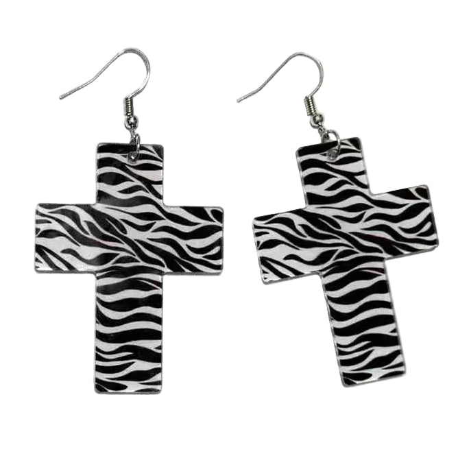 Zebra Cross Earrings