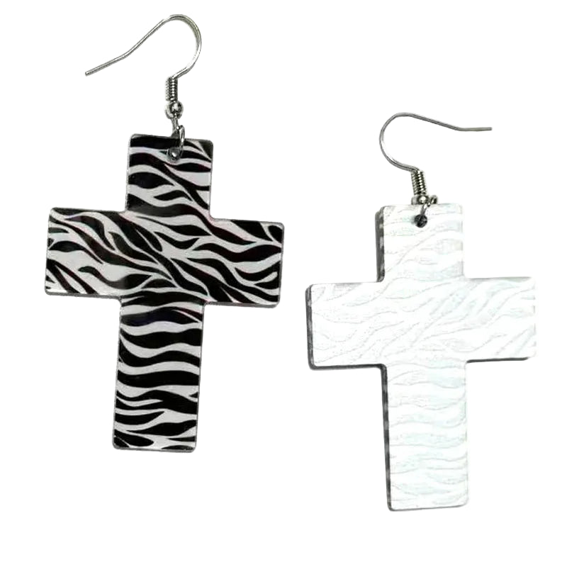 Zebra Cross Earrings