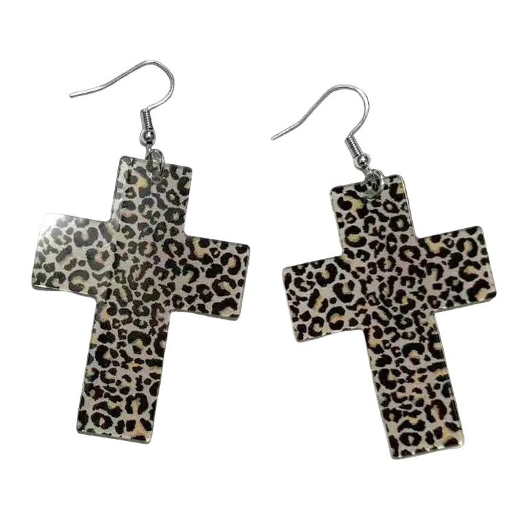 Cheetah Cross Earrings