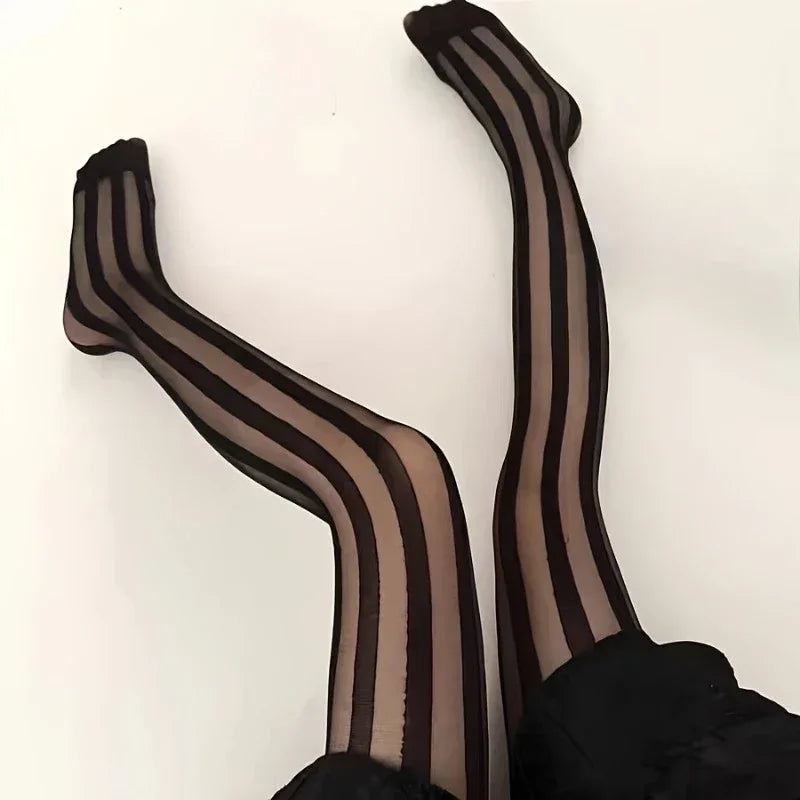 Lavigne Black Striped Tights